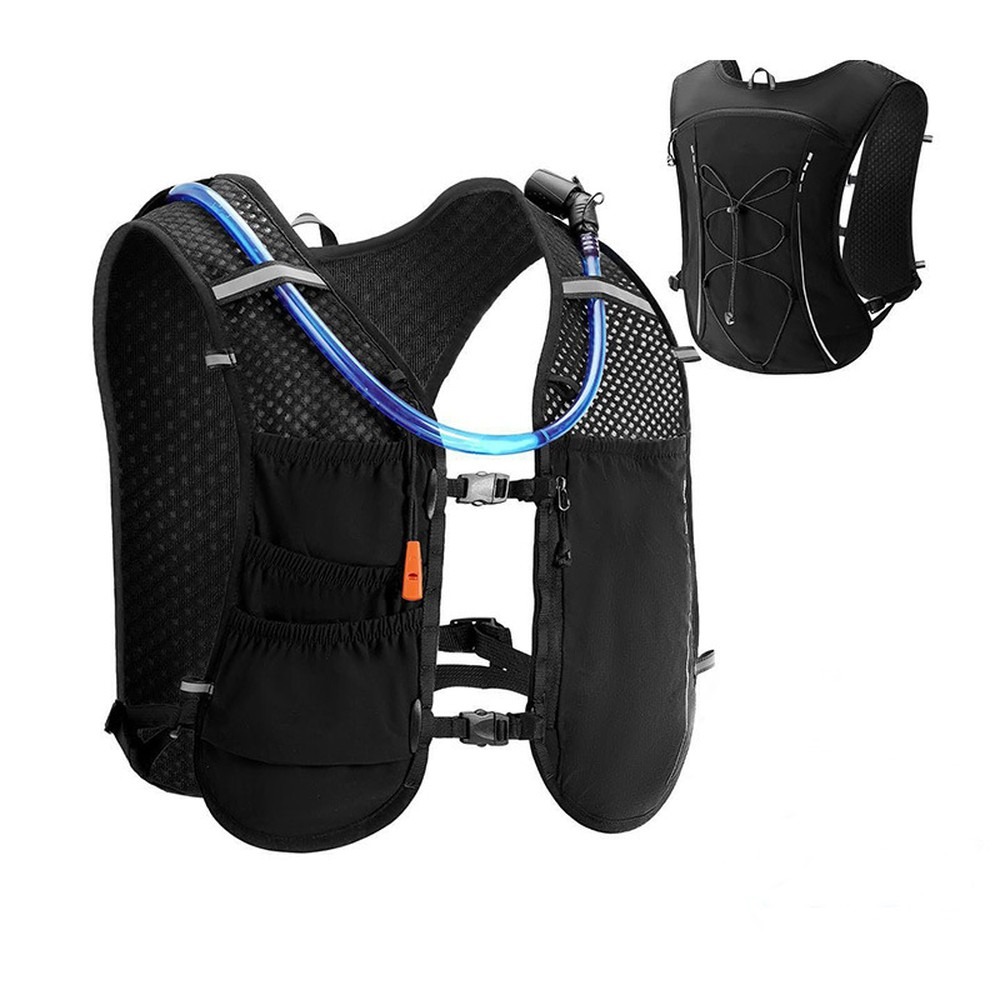 Running Gear Hydration - メンズランニングベストハイドレーションパック、調節可能なチェストストラップ、通気性のある軽量アウトドアギア