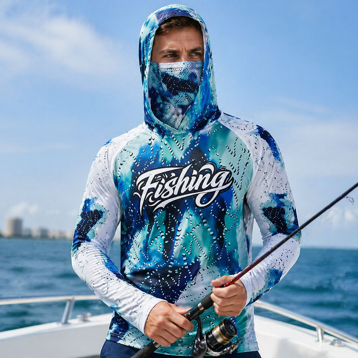 Running Gear Outdoor - フィッシングフード ライディングトップス ウェア UPF 50+ ランニングTシャツ